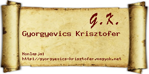 Gyorgyevics Krisztofer névjegykártya